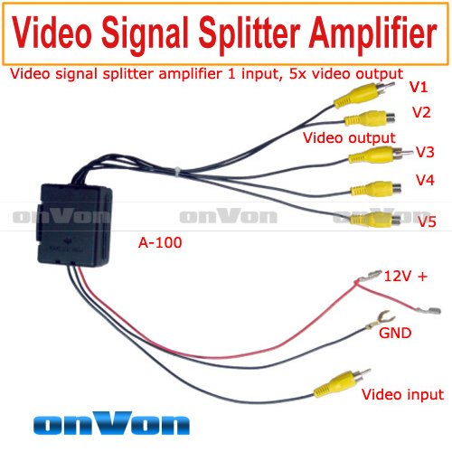 RCA  ȣ й  ν 1 Է, 5  /RCA Video signal splitter amplifier booster 1 input, distribute 5 output